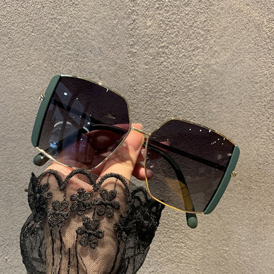 style oversized frame temperament black sunglasses female big face looks thin and wild sunglasses trend