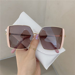 style oversized frame temperament black sunglasses female big face looks thin and wild sunglasses trend