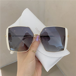 style oversized frame temperament black sunglasses female big face looks thin and wild sunglasses trend