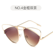 Carica l&#39;immagine nel visualizzatore di Gallery, sunglasses gradient cat eye sunglasses metallic glasses frame sunglasses for men and women