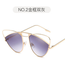 Carica l&#39;immagine nel visualizzatore di Gallery, sunglasses gradient cat eye sunglasses metallic glasses frame sunglasses for men and women