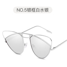 Carica l&#39;immagine nel visualizzatore di Gallery, sunglasses gradient cat eye sunglasses metallic glasses frame sunglasses for men and women