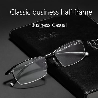 titanium alloy glasses frame men's ultralight half-frame glasses frame optical prescription glasses 9901P