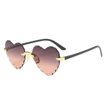 Load image into Gallery viewer, unisex glasses  trend love sunglasses transparent candy color casual heart-shaped rimless sunglasses glasses