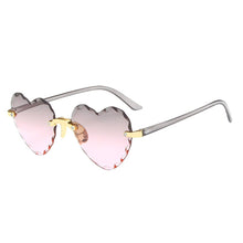 Load image into Gallery viewer, unisex glasses  trend love sunglasses transparent candy color casual heart-shaped rimless sunglasses glasses