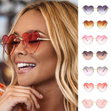 Load image into Gallery viewer, unisex glasses  trend love sunglasses transparent candy color casual heart-shaped rimless sunglasses glasses