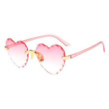 Load image into Gallery viewer, unisex glasses  trend love sunglasses transparent candy color casual heart-shaped rimless sunglasses glasses