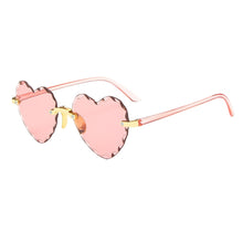 Load image into Gallery viewer, unisex glasses  trend love sunglasses transparent candy color casual heart-shaped rimless sunglasses glasses