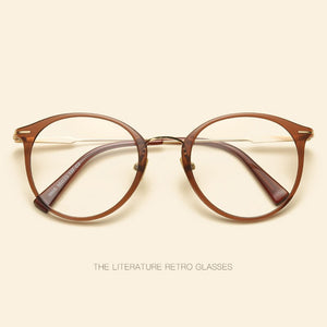 version of literature and art flat mirror black titanium plastic steel frame retro sophisticated high-end spectacle frames .