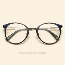 Load image into Gallery viewer, version of literature and art flat mirror black titanium plastic steel frame retro sophisticated high-end spectacle frames .