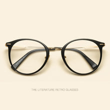 Load image into Gallery viewer, version of literature and art flat mirror black titanium plastic steel frame retro sophisticated high-end spectacle frames .
