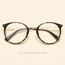 Load image into Gallery viewer, version of literature and art flat mirror black titanium plastic steel frame retro sophisticated high-end spectacle frames .