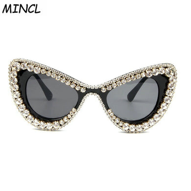 year women sunglasses Cat shaped Diamonds Frame Golden metal frames Retro party lady Flat top sun glasses FML