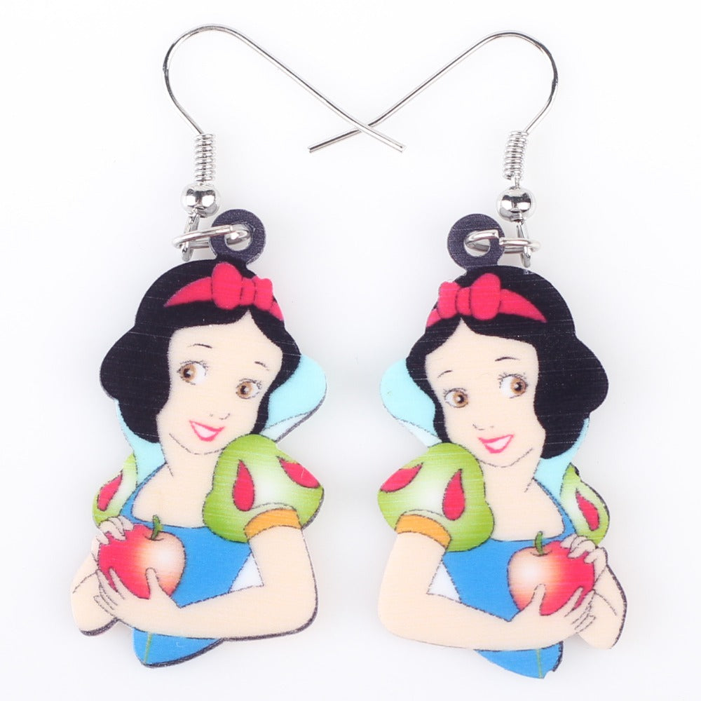 Long Drop Brand Lovely Skirt Princess Earrings Acrylic New Animal Jewelry Girls Women Cartoon Earrings Accessories Bricon