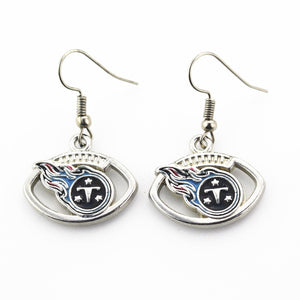 Newest 6 pair/lot USA Tennessee titans Football Earring Team Sports Long ear hook Drop Earrings for Women Fans