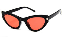 Load image into Gallery viewer, Cat Eye Sunglasses Men Europe America Sunglasses Plastic Vintage Brand Design Sunglasses Black Frame Grey Lenses