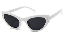 Load image into Gallery viewer, Cat Eye Sunglasses Men Europe America Sunglasses Plastic Vintage Brand Design Sunglasses Black Frame Grey Lenses