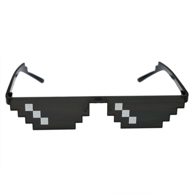Funny Mosaic Sunglasses Thug Life Sun Glasses Pixel Black Retro Sunglasses Birthday Gift Party Cosplay Prop Funny Eyewear