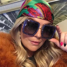 Load image into Gallery viewer, Diamond Square Sunglasses Women Brand Designer Crystal Sun Glasses Men UV400 Shades Sparkle Eyewear Decorations
