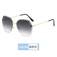 Load image into Gallery viewer, Rimless Rhinestone Sunglasses Women Men Retro Cutting Lens Gradient Sun Glasses Female Brand Design Eyewear UV400