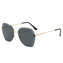 Load image into Gallery viewer, Rimless Rhinestone Sunglasses Women Men Retro Cutting Lens Gradient Sun Glasses Female Brand Design Eyewear UV400