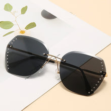 Load image into Gallery viewer, Rimless Rhinestone Sunglasses Women Men Retro Cutting Lens Gradient Sun Glasses Female Brand Design Eyewear UV400