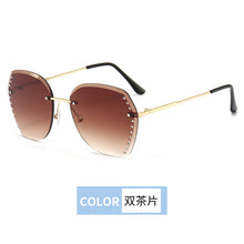 Load image into Gallery viewer, Rimless Rhinestone Sunglasses Women Men Retro Cutting Lens Gradient Sun Glasses Female Brand Design Eyewear UV400