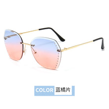 Load image into Gallery viewer, Rimless Rhinestone Sunglasses Women Men Retro Cutting Lens Gradient Sun Glasses Female Brand Design Eyewear UV400