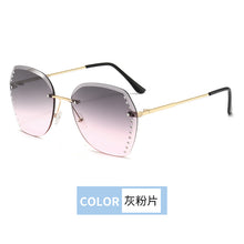 Load image into Gallery viewer, Rimless Rhinestone Sunglasses Women Men Retro Cutting Lens Gradient Sun Glasses Female Brand Design Eyewear UV400