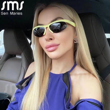 Load image into Gallery viewer, Steampunk Sunglasses Women Irregular Half Frame Sun Glasses Men UV400 Streetwear Trending Eyewear Pilot Lens