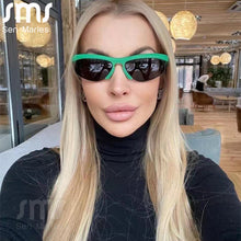 Load image into Gallery viewer, Steampunk Sunglasses Women Irregular Half Frame Sun Glasses Men UV400 Streetwear Trending Eyewear Pilot Lens