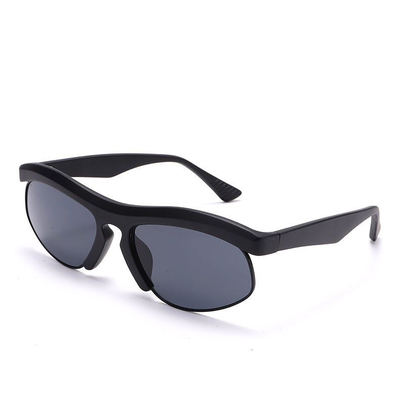 Steampunk Sunglasses Women Irregular Half Frame Sun Glasses Men UV400 Streetwear Trending Eyewear Pilot Lens