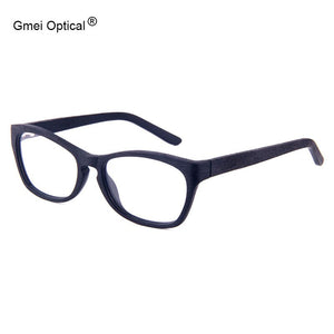 Occhiali da sole alla moda e montature per occhiali da vista a montatura intera da donna in stile eco con una montatura per occhiali femminile dall'atmosfera legnosa e terrosa 
