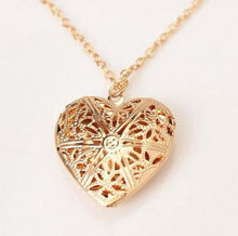 Load image into Gallery viewer, Newly Fashion Women Hollow Gold Silver Heart Pendant Long Chain Necklace Sweater Necklace With Pendant For Women