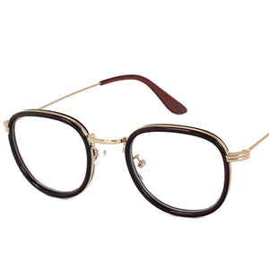 Occhiali da donna di nuova concezione otticamente montatura in metallo stampa leopardata lenti trasparenti occhiali in vetro occhiali quadrati dorati da uomo UV400 