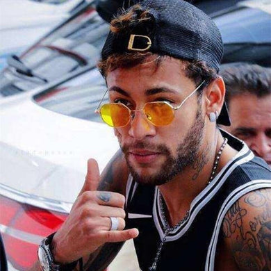 Neymar Occhiali da sole da uomo Designer di marca Occhiali da sole con lenti trasparenti poligonali a montatura piccola Occhiali da sole vintage da donna Montatura in metallo esagonale 