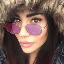 Load image into Gallery viewer, Neymar Sunglasses Men Brand Designer Small Frame Polygon Clear Lens Sunglasses Women Vintage Sun Glasses Hexagon Metal Frame