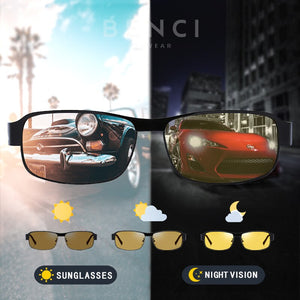 Night Vision Glasses Men Aluminium Frame Polarized Outdoor Night Vision Goggles For Car Driving Anti Glare Yellow Glasses Women