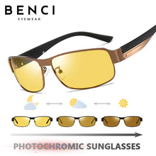 Carica l&#39;immagine nel visualizzatore di Gallery, Night Vision Glasses Men Aluminium Frame Polarized Outdoor Night Vision Goggles For Car Driving Anti Glare Yellow Glasses Women