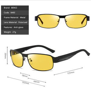 Night Vision Glasses Men Aluminium Frame Polarized Outdoor Night Vision Goggles For Car Driving Anti Glare Yellow Glasses Women