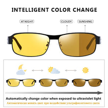 Carica l&#39;immagine nel visualizzatore di Gallery, Night Vision Glasses Men Aluminium Frame Polarized Outdoor Night Vision Goggles For Car Driving Anti Glare Yellow Glasses Women