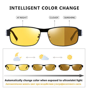 Night Vision Glasses Men Aluminium Frame Polarized Outdoor Night Vision Goggles For Car Driving Anti Glare Yellow Glasses Women