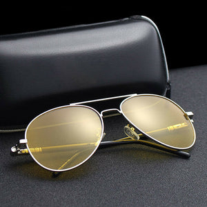 Night Vision Polarized Sunglasses Men Yellow Lens Night Driving Aviation Glasses