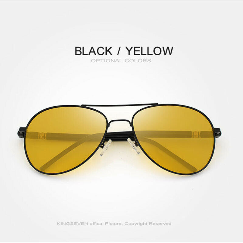 Night Vision Polarized Sunglasses Men Yellow Lens Night Driving Aviation Glasses