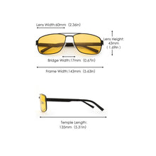 Load image into Gallery viewer, Night Vision Rectangle Sunglasses for Men Yellow BAM0012