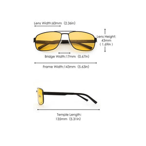 Night Vision Rectangle Sunglasses for Men Yellow BAM0012
