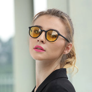 Night Vision Sunglasses Unisex Men Goggles Yellow Classic Round Frame Glasses Driver Night Driving Eyewear Male Female Glasses
