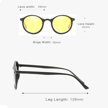 Load image into Gallery viewer, Night Vision Sunglasses Unisex Men Goggles Yellow Classic Round Frame Glasses Driver Night Driving Eyewear Male Female Glasses
