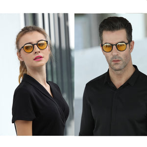 Night Vision Sunglasses Unisex Men Goggles Yellow Classic Round Frame Glasses Driver Night Driving Eyewear Male Female Glasses