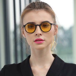 Night Vision Sunglasses Unisex Men Goggles Yellow Classic Round Frame Glasses Driver Night Driving Eyewear Male Female Glasses